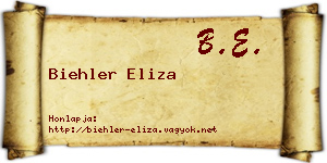 Biehler Eliza névjegykártya